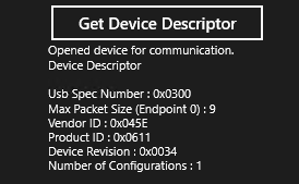 USB device descriptor