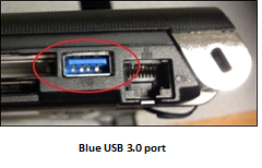 Blue USB 3.0 Port